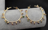 YYGEM Flameball Baroque Pearl Chandelier Earrings