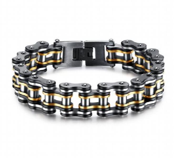 Men Bike Chain Bracelet Stainless Steel Biker Bicycle Motorcycle Link Chain