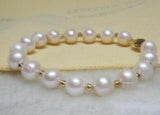 AAA+ 9-10mm Golden South Sea Pearl Bracelet 7.5-8"