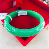Zheru Natural Jadeite Bracelet 52-61mm Green Princess Jade Gift