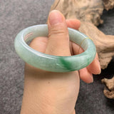 Zheru Natural Burmese Jade Light 54-62mm Bracelet Princess Jewelry