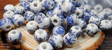 50pcs 10mm Large Hole Ceramic Beads Flower Porcelain DIY Jewelry Making