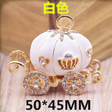10PCS Enamel Crystal Rhinestone Princess Carriage Metal Pendant Charm