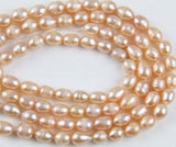 7mm Pink Rice Freshwater Pearl Loose Beads DIY Jewelry