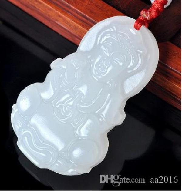 Icy Green Jadeite Pendant Guanyin Kwan Yin Necklace Cord