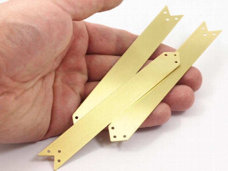 5 Arrow Raw Brass Bracelet Blanks 6 Holes 15x120 mm 043