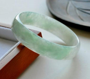Natural Burmese Jade 54-64mm Light Bracelet Princess Jewelry Gift