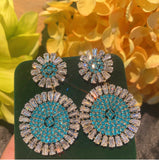 S925 Sun Flower Earrings Flash Silver Needle Women's Exaggerated Earrings