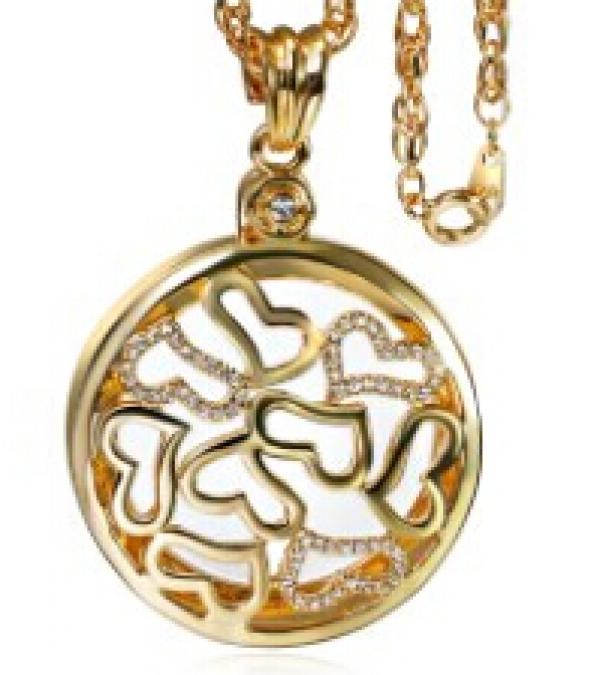 Heart Magnifying Glass Pendant Necklace with High Crystal Magnifier