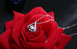 925 Silver Zircon Water Drop Pendant Necklace Jewelry for Women