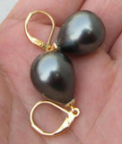 Classic 12-16mm Shell Pearl Eardrop leverback Earrings