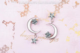 925 Silver Earrings Star Moon Tassel Earrings For Women
