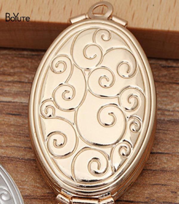 Memory Photo Locket Oval Shape 20*33*9MM Direct Metal Brass Pendant
