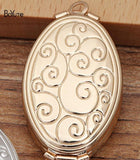 Memory Photo Locket Oval Shape 20*33*9MM Direct Metal Brass Pendant