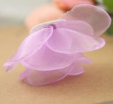 6.5cm Voile Flowers Fabric Flowers For Hair Ornaments 10 pcs/lot
