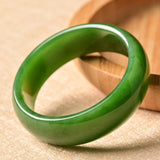 Green Hetian Jade 54-64mm Bangle Princess Jewelry Gift