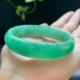 Zheru Natural Burmese Emerald Green Bracelet 54-64mm