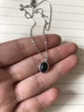 Minimalist 925 Sterling Silver Agate Oval Pendant Necklace Charm
