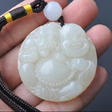 Natural Afghan Sheep Fat Jadeite Buddha Pendant