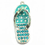10pcs/lot Slipper Rhinestone Pendants For 4th Of July Summer Jewelry