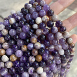 Dog Tooth Amethyst 6/8/10mm Smooth Round Beads 15''