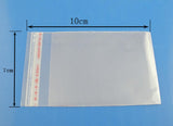 200PCs Self-Seal Jewelry Bags Rectangle Transparent Beads Earrings DIY Storage
