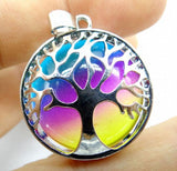 Natural Stone Turquoise Tiger Eye Tree of Life Charm Pendant 10pcs