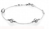 925 Silver Modern Love CZ Bracelet Shinny Stone-Studded