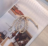 Boho 925 Sterling Silver Pearl Choker Necklace 6-7mm
