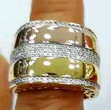 Square Box Geometry Statement Ring For Women Wedding Cubic Zircon Dubai Bridal