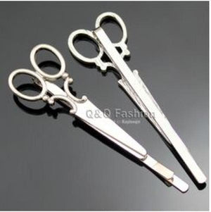2 Scissors Dressmaker French Updo Hair Dress Snap Barrette Pin Clip