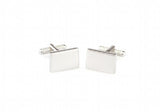 Copper Cuff Links Silver Rectangle Engravable Gift For Men's Cufflinks