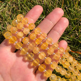 Faceted Citrine Gem Beads Column Shape Natural Yellow Crystal Loose Beads 7.5'