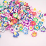 50pc 15mm Polymer Clay Plumeria Flower Beads Multicolor Mix DIY Jewelry Craft