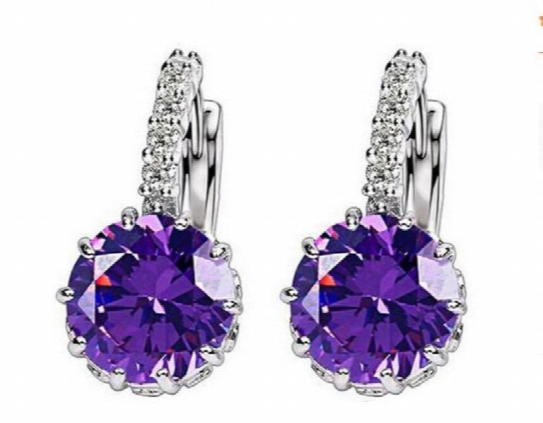 Round Zircon Flash Earrings