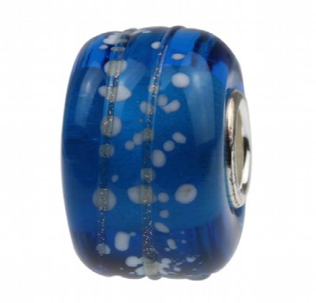 925 Silver Large Hole Colorful Flowers Music Note Glass Charm Bead