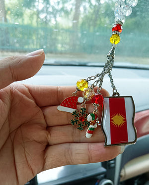 Yezidi Flag Necklace Car/Home Hanging Yezidische Flagge Yazidi Lalish