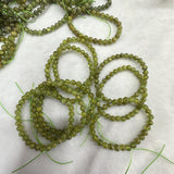 6mm Peridot Round Stone Beads Bracelet for Women and Men