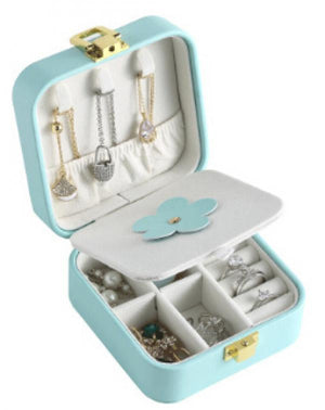 Women's Leather Jewelry Box Portable Display Case Travel Storage Rack