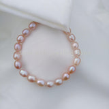 Rare Natural Akoya Vintage Real Purple Lavender Pearl Station Bead Bracelet