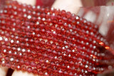 Red Garnet Round Faceted 3mm Loose Beads for DIY Jewelry Making