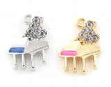20PCS 14x19mm Piano Pendant Charms DIY Accessories Floating Locket Jewelry