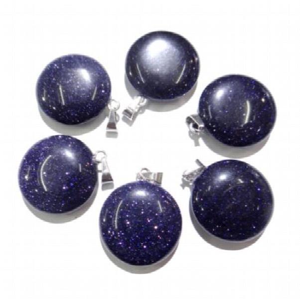 24pcs Natural Sand Stone Round Pendants for DIY Necklace Making