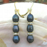 10-12mm South Sea Pearl Dangle Earrings