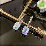 Aurora Temperament Earrings S95 Silver Needle Dripping Oil Flash Earrings