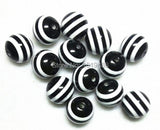 Chunky Striped Resin Round Beads for DIY Jewelry