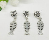 100Pcs Tibetan Silver Fish Charms Dangle Beads 36x9mm