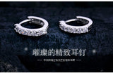 Zircon Sterling Silver Stud Earrings - Birthday Gift for Women