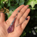 Natural High Amethyst Pendulum Divination Pendant Crystal Reiki Healing Stone