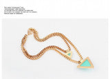 Triangular Geometry Double Necklace Statement Necklaces